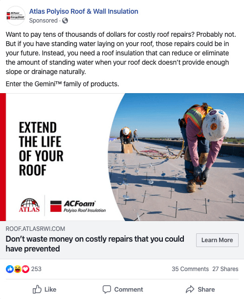 Facebook Ads Building Materials